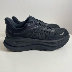 Hoka Bondi 9 Running Shoes Women’s Size 9.5D Wide Triple Black Sneakers